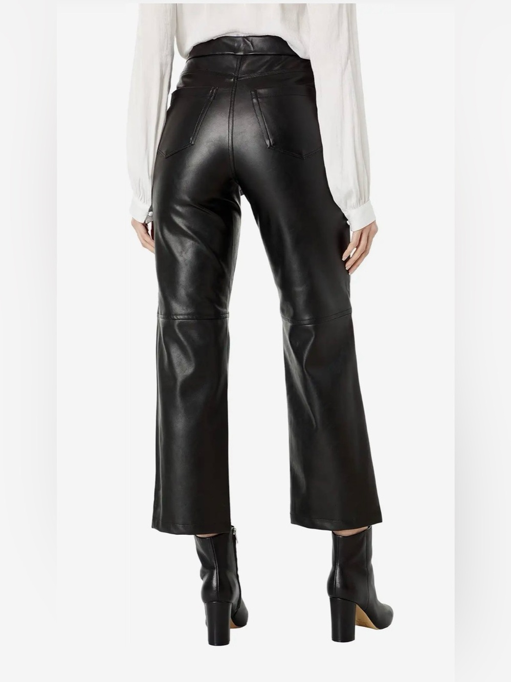 Blank NYC Vegan Black Leather Fit/Flare wide leg Pants size 25/never worn